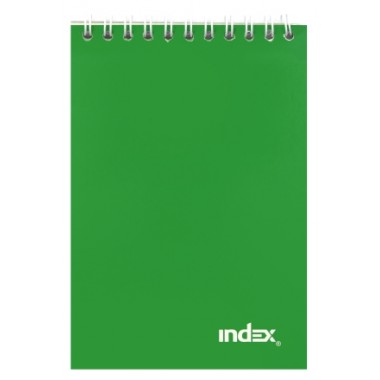 Блокнот на гребне Index, ФОРМАТ А6, 101×146 мм, 40 л., зеленый