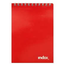 Блокнот на гребне Index, ФОРМАТ А6, 101×146 мм, 40 л., красный