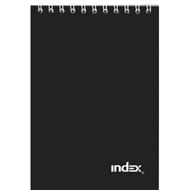 Блокнот на гребне Index, ФОРМАТ А6, 101×146 мм, 40 л., черный