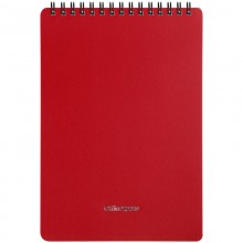 Блокнот на гребне OfficeSpace "Base", А5 60л.,красная пластиковая обложка
