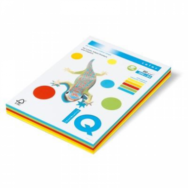 Бумага офисная цветная IQ COLOR (RB02), набор/насыщенный, 80 г/м2, А4, 250 л