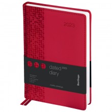 Ежедневник датированный 2023г., А5, 184л., кожзам, Berlingo "Vivella Prestige", красный