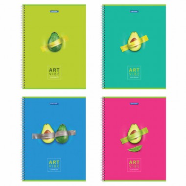 Тетрадь А4 96л. на гребне BRAUBERG "Avocado", глянцевый лак