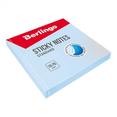 Бумага для заметок с липким краем Berlingo "Standard", 76*76мм, 100л, голубой