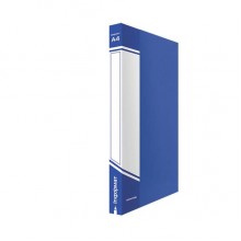 Папка пластиковая с боковым зажимом, карман, толщина пластика 0,75 мм, синяя
