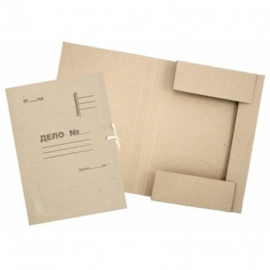 Папка картонная для бумаг «Дело» на завязках ширина корешка 30 мм