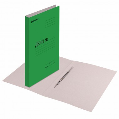 Скоросшиватель картонный мелованный BRAUBERG, пл. 360 г/м2, зеленый