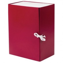 Короб архивный STAFF (240х330 мм), 150 мм, 2 завязки, бумвинил, до 1400 листов, бордовый