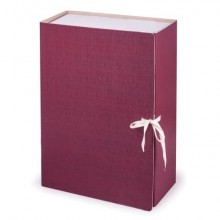 Короб архивный STAFF (240х330 мм), 120 мм, 2 завязки, бумвинил, до 1000 листов, бордовый