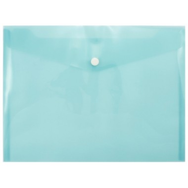 Папка-конверт пластиковая на кнопке inФормат (~А4: 280×210 мм), толщина пластика 0,18 мм, прозрачная зеленая