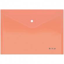 Папка-конверт пластиковая на кнопке Berlingo "Starlight", А4, 180мкм, прозрачная оранжевая