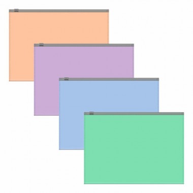 Папка-конверт на молнии  ERICH KRAUSE  "Matt Pastel Bloom" А5+ (250х180 мм), ассорти
