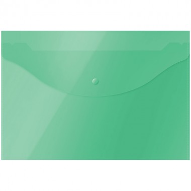 Папка-конверт на кнопке OfficeSpace А4, 120мкм, зеленая