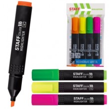 Набор текстовыделителей STAFF "College" STICK HL-497., 1-4мм, чехол с европодвесом