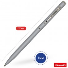 Ручка шариковая Luxor "Sleek", синяя, 1,0мм, корпус серый металлик, поворотный механизм