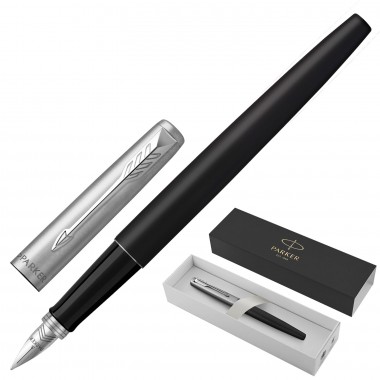 Ручка перьевая PARKER «Jotter Bond Street Black CT», черный, детали нержавеющая сталь, синяя
