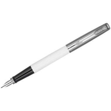 Ручка перьевая Parker "Jotter Originals White Chrome CT" синяя, 0,8мм, подарочная упаковка, 0,8мм, подарочная упаковка