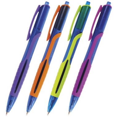 Ручка шариковая масляная автоматическая BRAUBERG "Phantom color", синяя