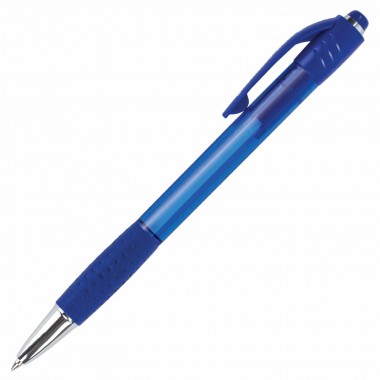 Ручка шариковая автоматическая с грипом BRAUBERG SUPER, СИНЯЯ, корпус синий, узел 0,7 мм