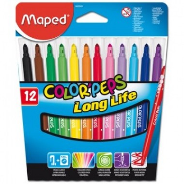 Фломастеры Maped "Color Pep's Long Life", 12цветов