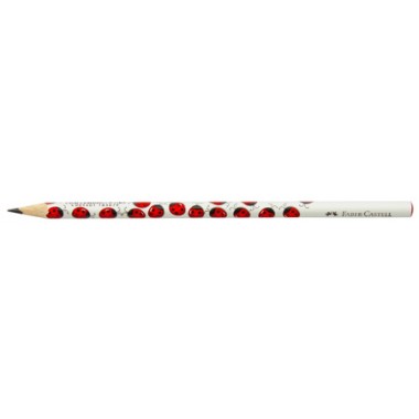 Карандаш чернографитный Faber Castell, твердость грифеля М, «Божья коровка», корпус с рисунком, с декоративным наконечником