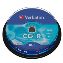 Диск Verbatim "Extra Protection", CD-R, 0.7 ГБ, круглый бокс, 10 шт на шпинделе
