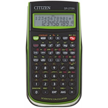 Калькулятор научный 10+2 разрядов Citizen SR-270NGR, черный с зеленым