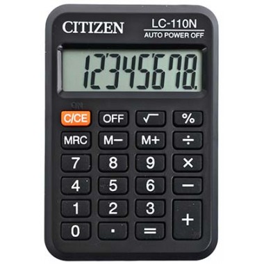Калькулятор карманный 8-разрядный Citizen LC-110N, черный