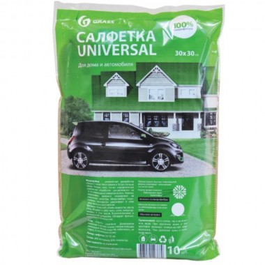 Салфетка из микрофибры  Grass Universal, 35 × 40 см, ассорти (цена за 10 шт.)