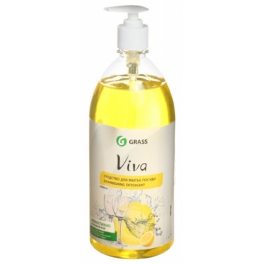 Средство для мытья посуды Grass "Viva", 1000 мл, «Лимон»