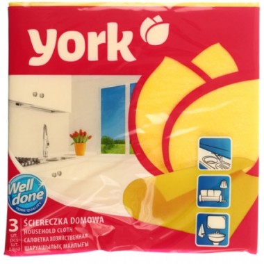 Салфетки вискозные York, 35×35 см, 3 шт., ассорти