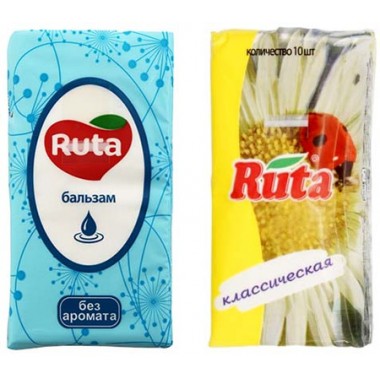 Платочки бумажные Ruta, 10 шт., «Классические»