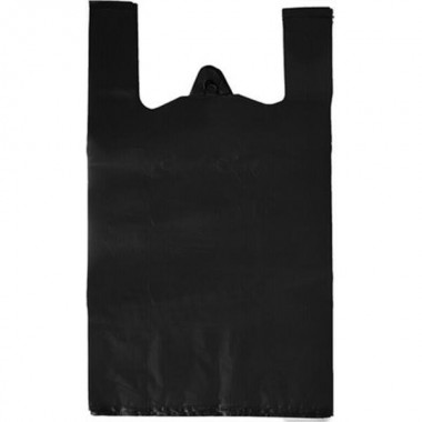 Пакет-майка, 29+14×55 см, 15 мкм, черная (цена за упаковку- 100 шт.)